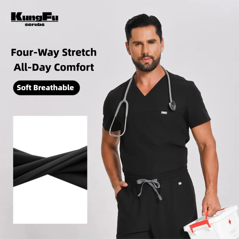 KUNGFU SCRUBS Men Surgical Uni - Medical Lab Uniform บทวิจารณ์และราคา