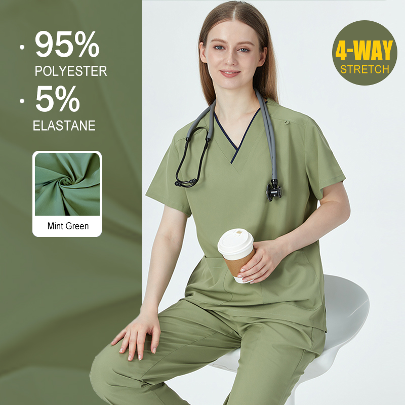 Women Uniform Scrubs Polyester - Medical Lab Uniform บทวิจารณ์และราคา