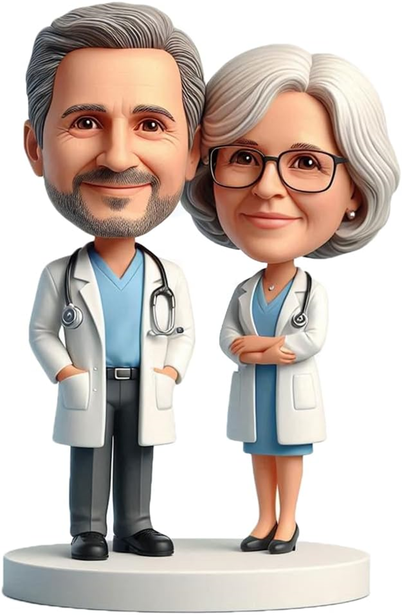 Doctor Couple Bobblehead Handc - Medical Lab Career บทวิจารณ์และราคา