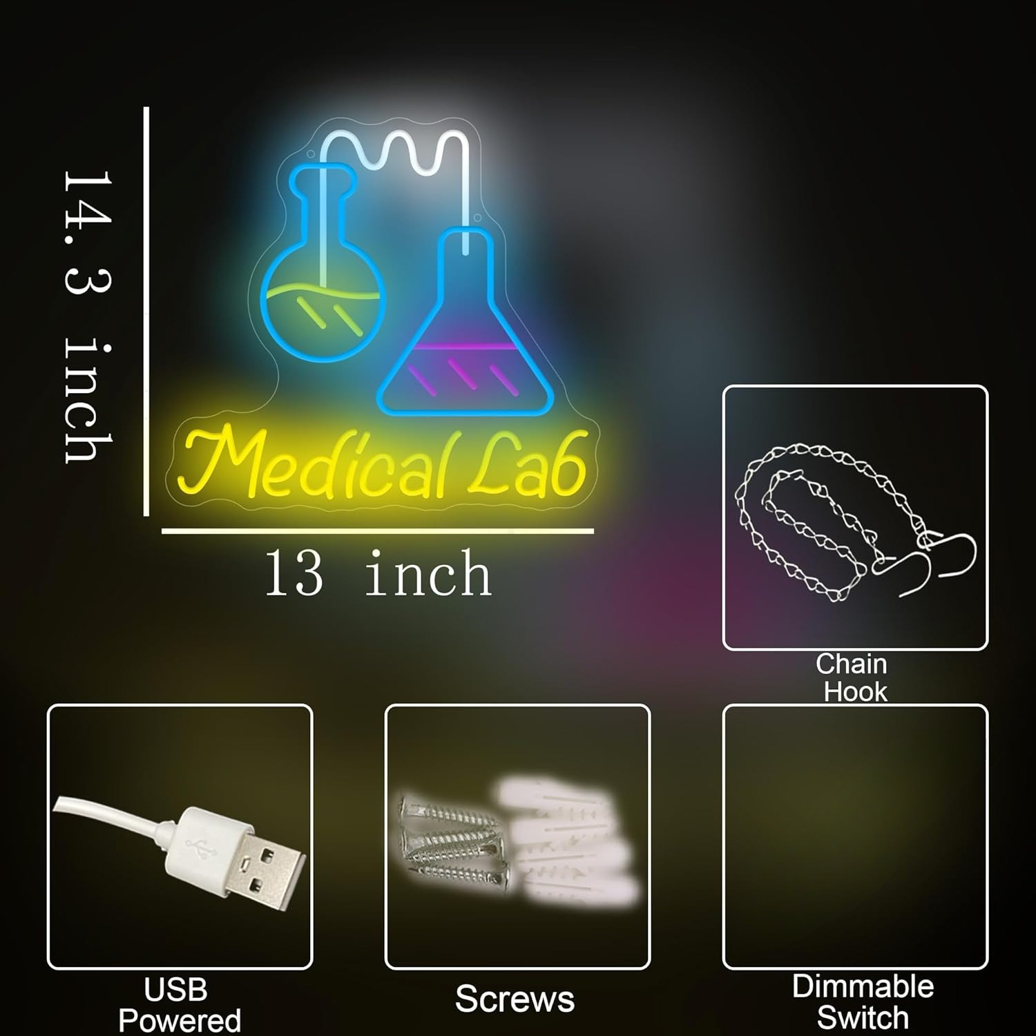 Science Laboratory Neon Sign U - Medical Lab Gifts บทวิจารณ์และราคา