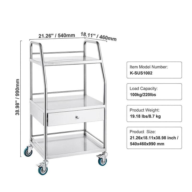 Medical Trolley 23.6x15.7x33.4 - Medical Lab Design บทวิจารณ์และราคา