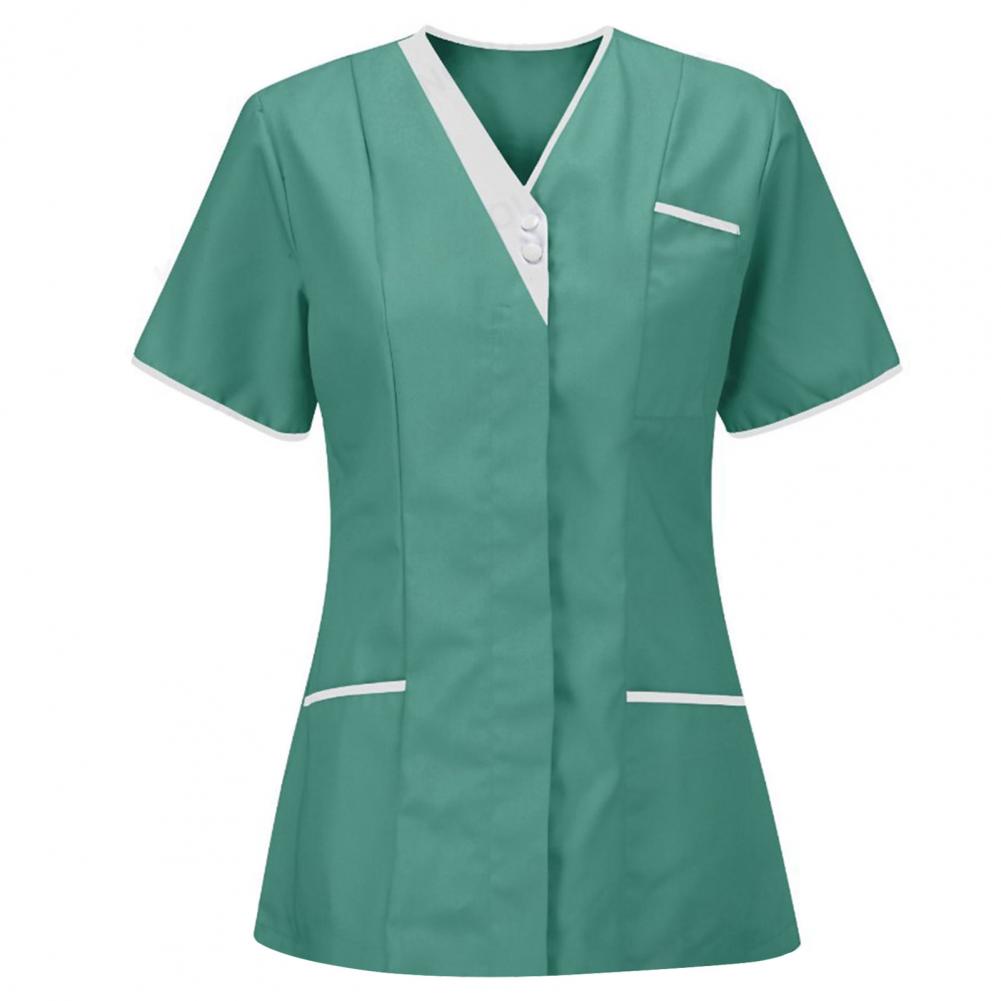 2025 V-neck Short Sleeve Tops  - Medical Lab Uniform บทวิจารณ์และราคา