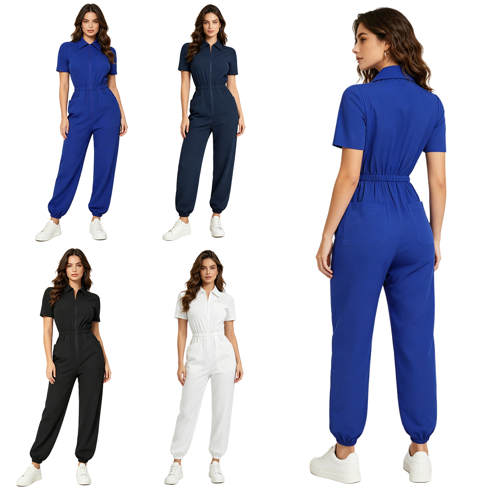 Women Short Sleeve Scrub Jumps - Medical Lab Uniform บทวิจารณ์และราคา