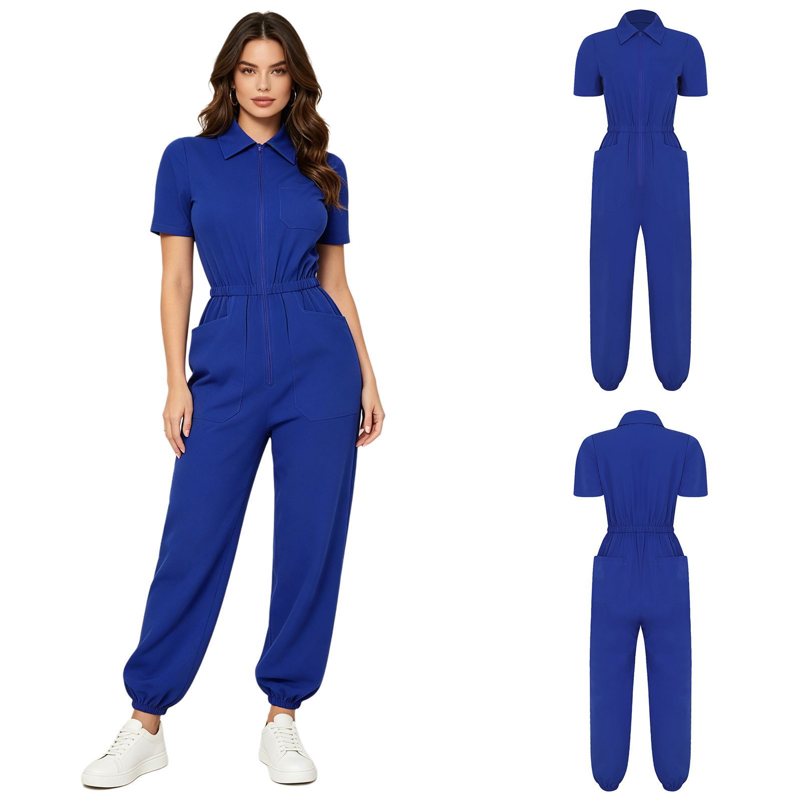 Women Short Sleeve Scrub Jumps - Medical Lab Uniform บทวิจารณ์และราคา
